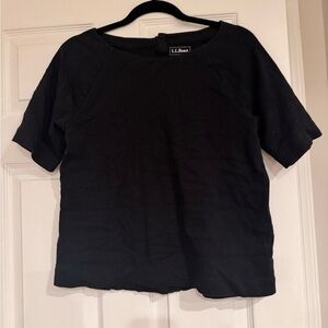 L.L. Bean Black Boxy Short Sleeve Tee